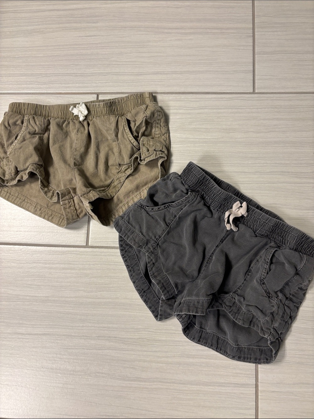 Billabong Girls Mad for You Shorts - Olive Green and Charcoal